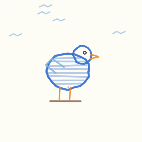 A crayon bird